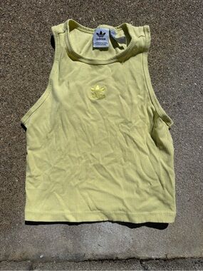 adidas Women’s Pale Yellow Ribbed Tank